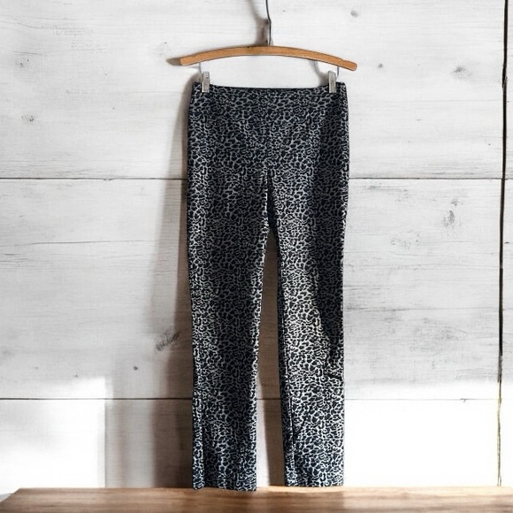 🤑10/$100 Lisette black tan leopard cheetah stretch elastic waist leggings 4 - Picture 1 of 7